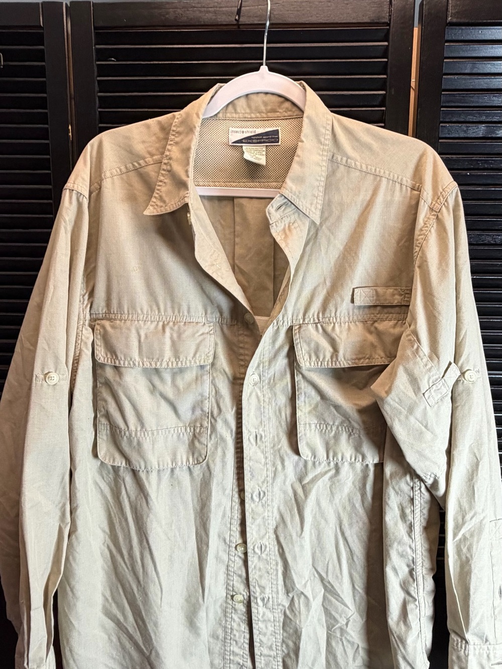 Exofficio Men's Button-Down Field Shirt Jacket in Khaki
